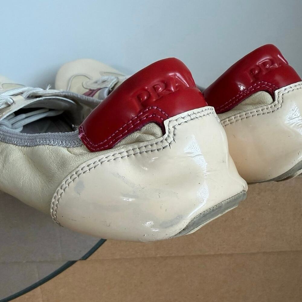 Prada Sport Women Lace Up Ballet Flats- SZ 37.5 / US 7.5 - Picture 7 of 16